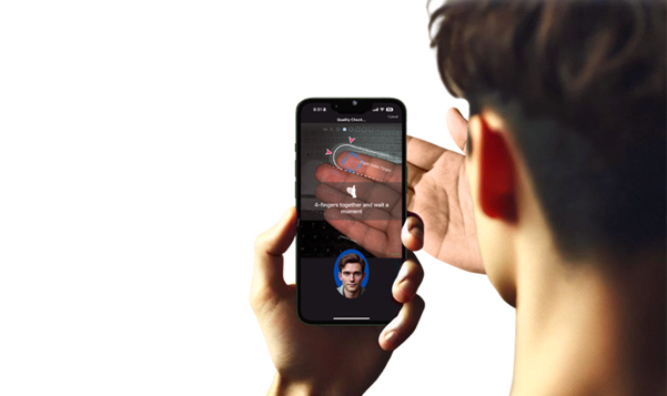 An image of contactless palm biometric recognition